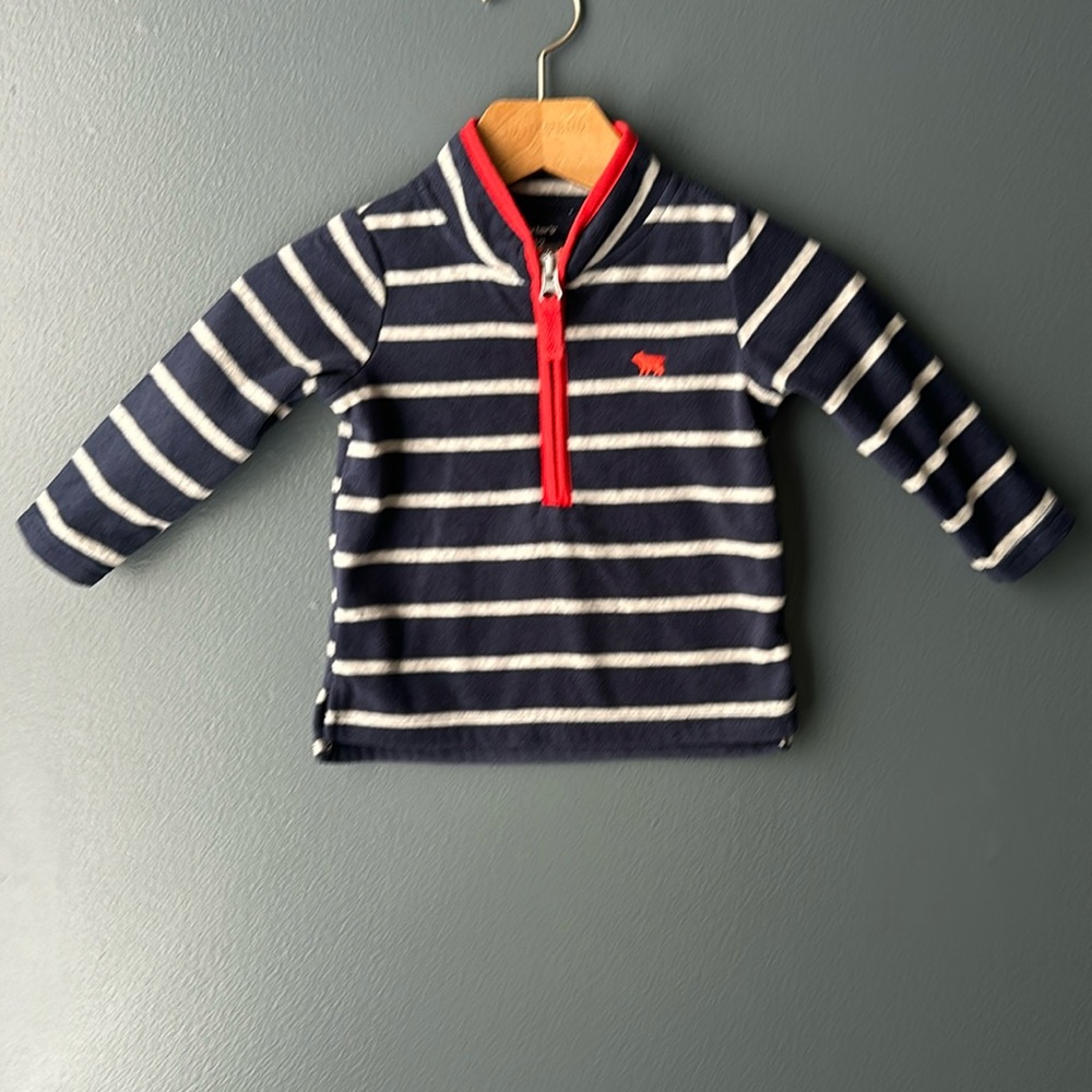 💙 LIKE NEW Carter’s pullover Quarter zip 12 months navy blue boys fleece jacket
